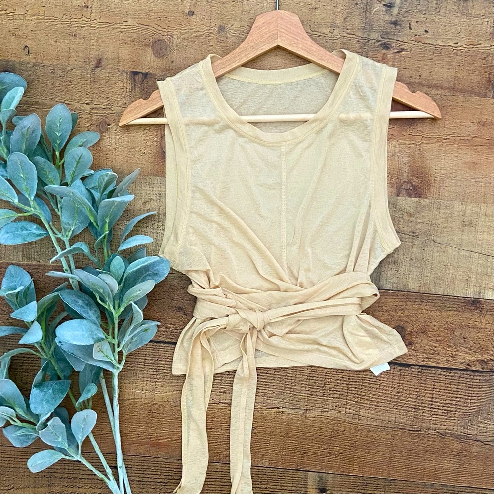 FABLETICS Gold-Tan WRAP WORKOUT TOP
